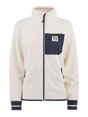 Kari Traa Ivory Sherpa Jacket with Navy Chest Pocket